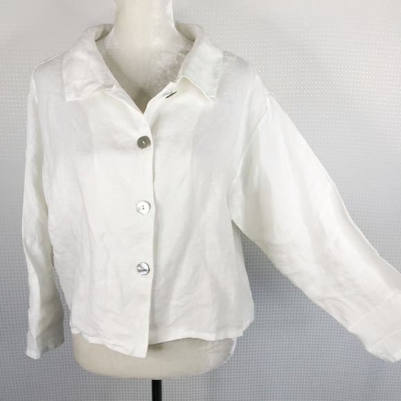 Bryn Walker Shirt 100% Linen White Long Sleeve S - Picture 2 of 8